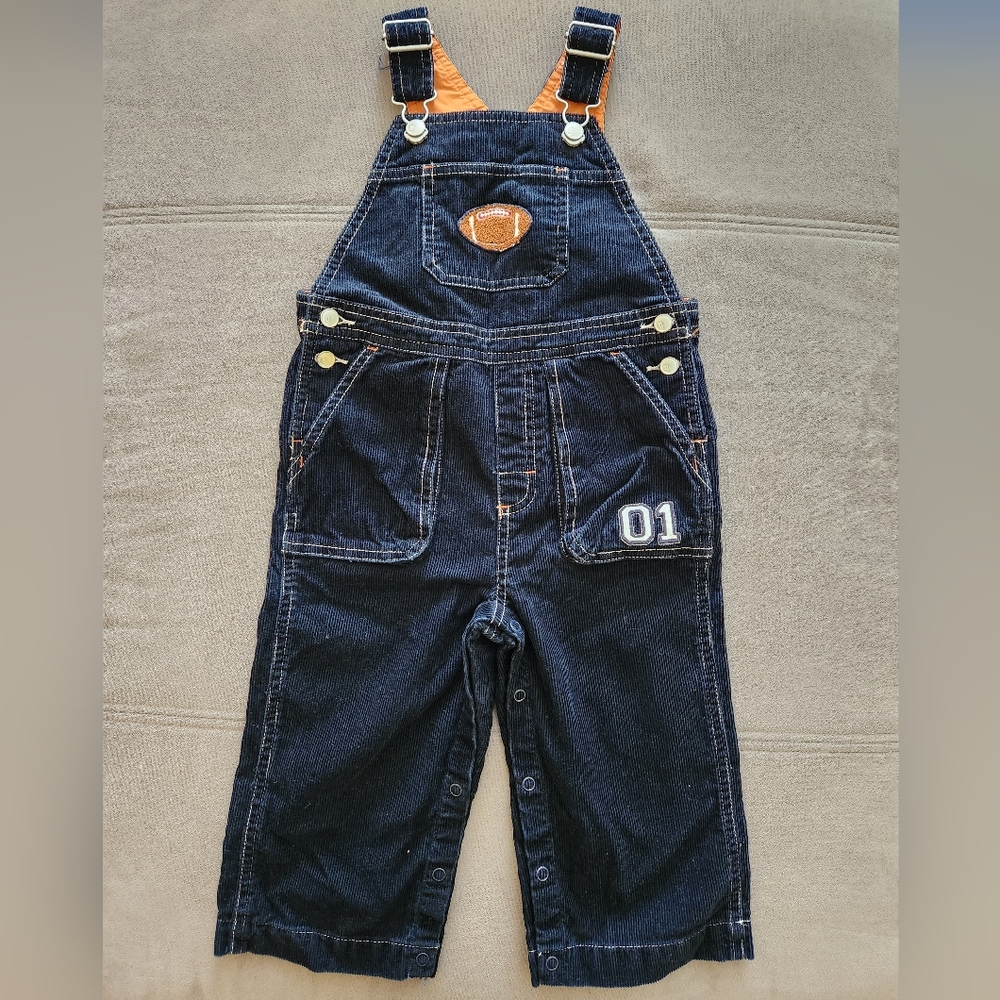 Gymboree Black Corduroy Baseball Overalls, 2T